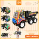 MAINAN MOBILAN DUMP TRUCK HITAM 6 RODA TRUK MUATAN PASIR BESAR BX14