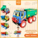 MAINAN MOBILAN DUMP TRUCK WARNA MOBIL TRUK MUATAN PASIR BAK BISA DI ANGKAT BX13