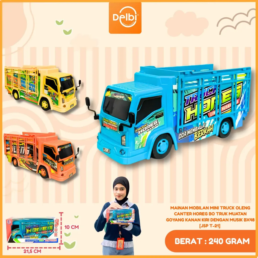 [JSP T-21] MAINAN MOBILAN MINI TRUCK OLENG CANTER HOREG BO TRUK MUATAN GOYANG KANAN KIRI DENGAN MUSIK BX48