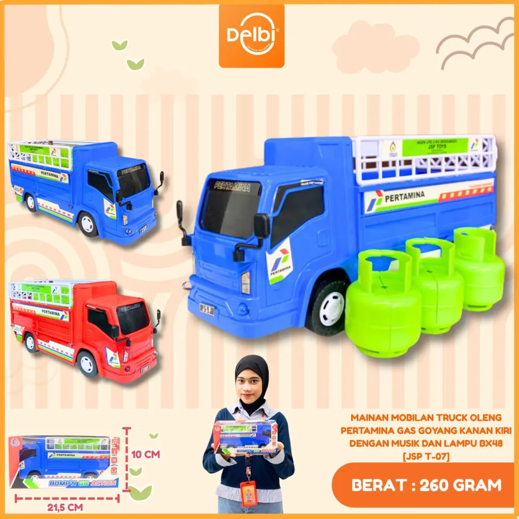 MAINAN MOBILAN TRUCK OLENG PERTAMINA GAS GOYANG KANAN KIRI DENGAN MUSIK DAN LAMPU BX48
