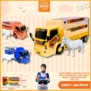 MAINAN MOBILAN MINI TRUCK OLENG ISI HEWAN HORENG BO DUS TRUK ANGKUT MUATAN + FIGURE ANIMAL BX48