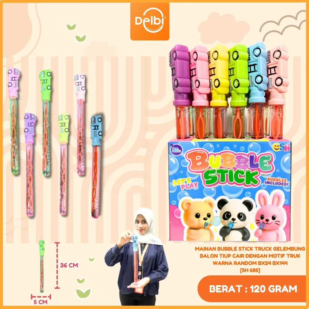 MAINAN BUBBLE STICK TRUCK GELEMBUNG BALON TIUP CAIR DENGAN MOTIF TRUK WARNA RANDOM BX24 BX144