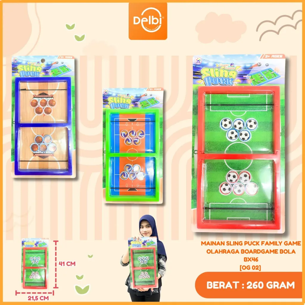 [OG 02] MAINAN SLING PUCK FAMILY GAME OLAHRAGA BOARDGAME BOLA BX46