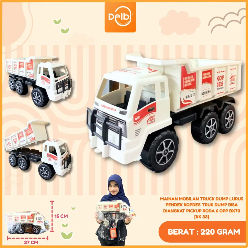 [KK 33] MAINAN MOBILAN TRUCK DUMP LURUS PENDEK KOPDES TRUK DUMP BISA DIANGKAT PICKUP RODA 6 OPP BX70