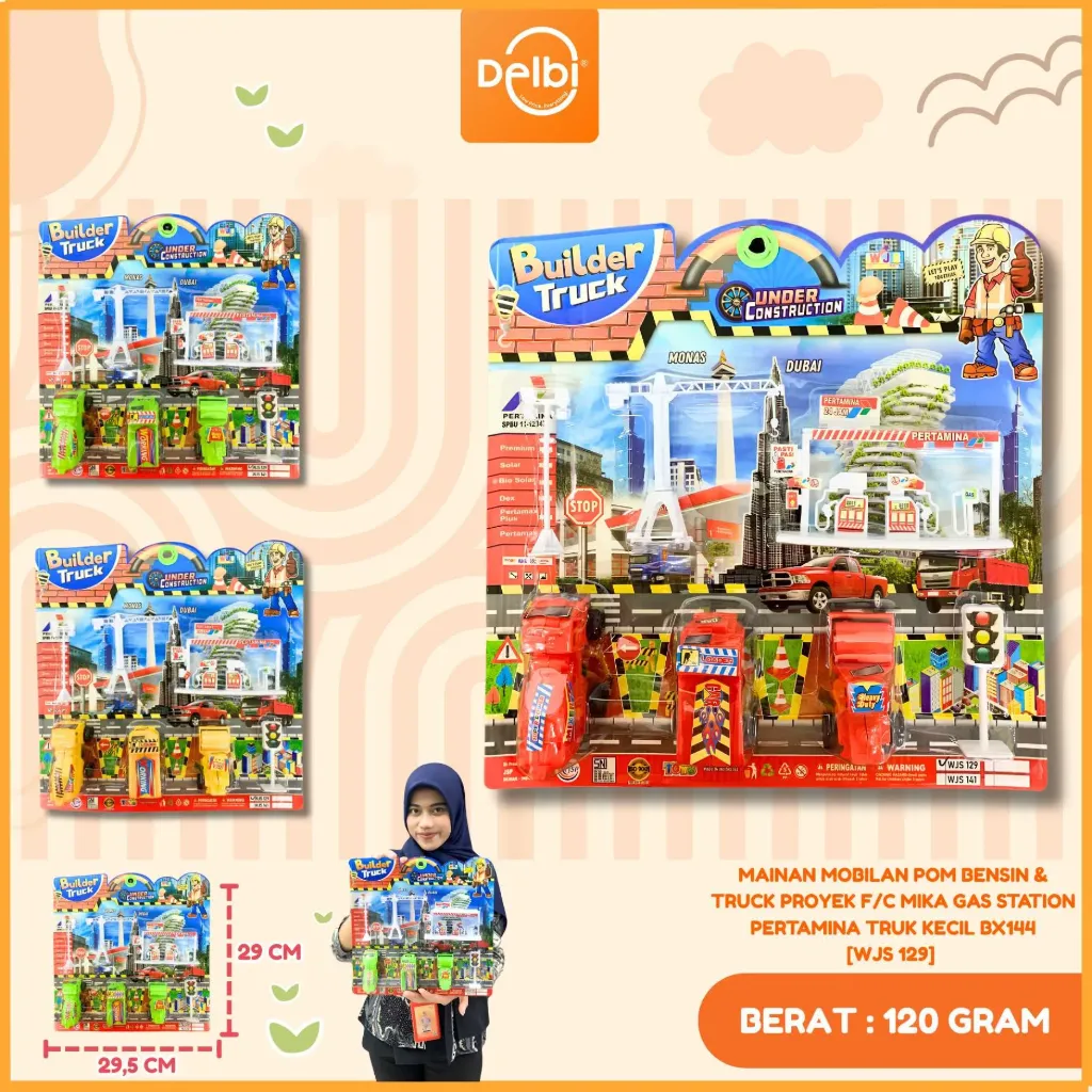 MAINAN MOBILAN POM BENSIN & TRUCK PROYEK F/C MIKA GAS STATION PERTAMINA TRUK KECIL BX144