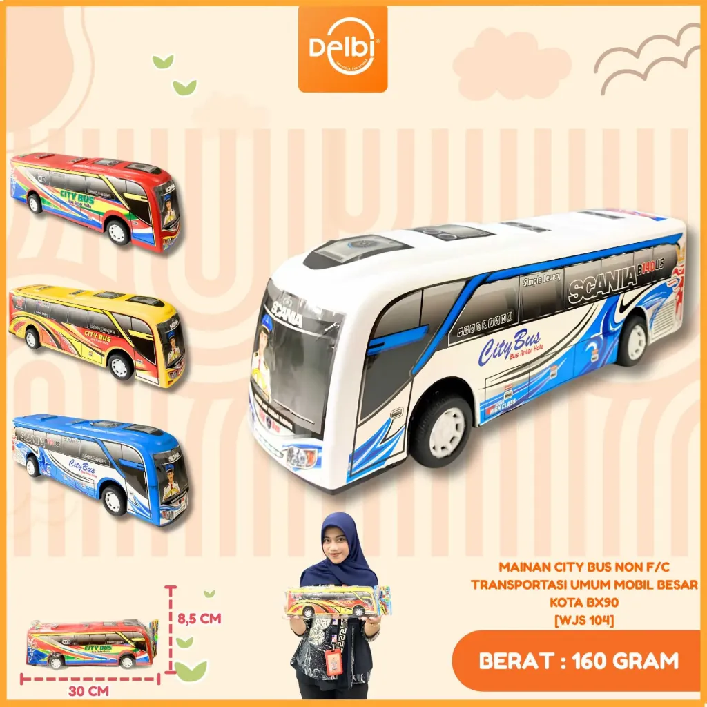 MAINAN CITY BUS NON F/C TRANSPORTASI UMUM MOBIL BESAR KOTA PLASTIK OPP BX90