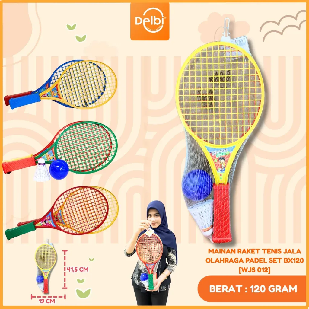 MAINAN RAKET TENIS JALA OLAHRAGA PADEL SET BX120