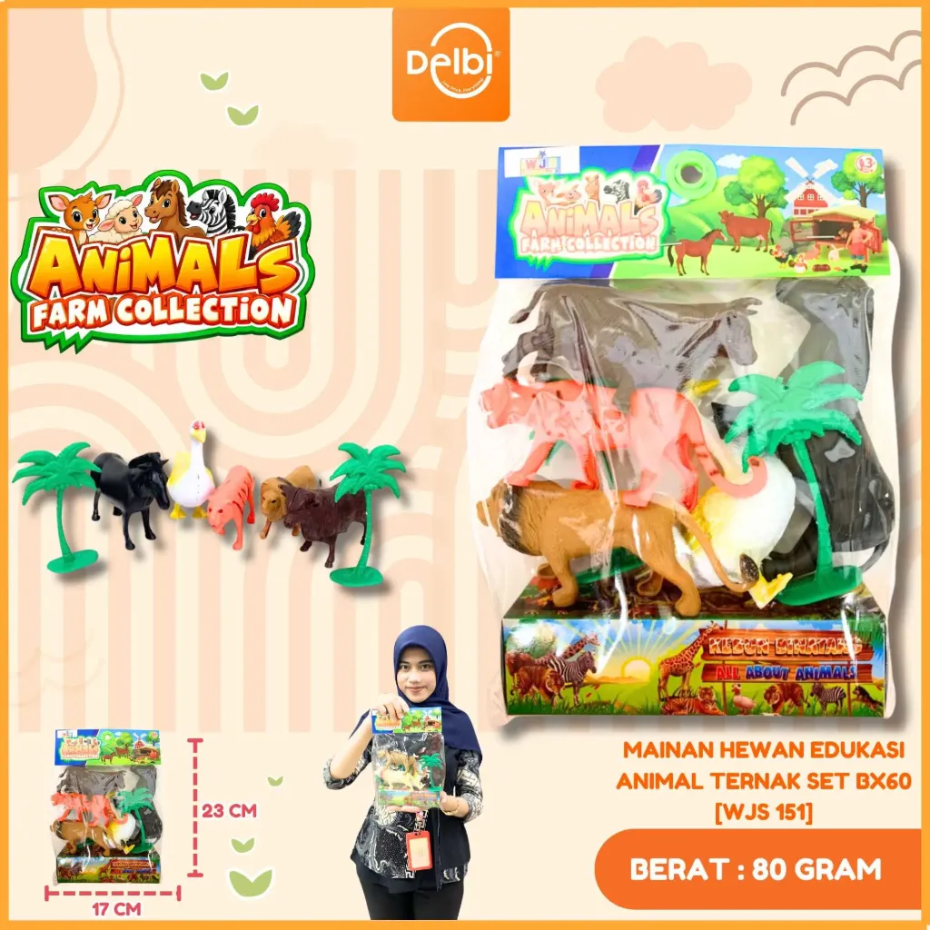 [WJS 151] MAINAN HEWAN EDUKASI ANIMAL TERNAK SET BX60