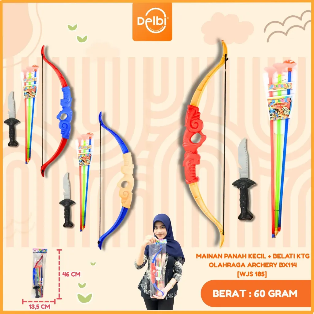 MAINAN PANAH KECIL + BELATI KTG OLAHRAGA ARCHERY PLASTIK PE BX114