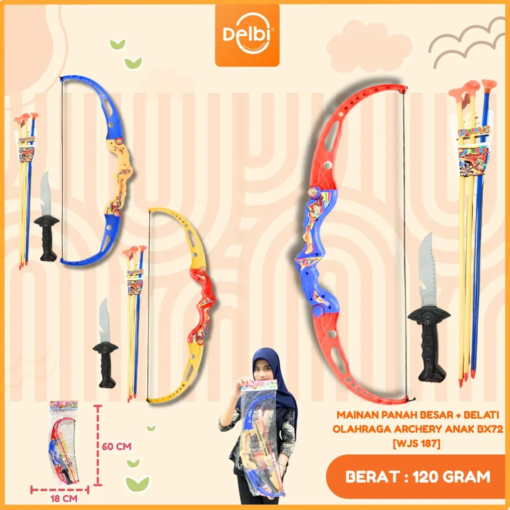 MAINAN PANAH BESAR + BELATI OLAHRAGA ARCHERY ANAK PLASTIK PE BX72