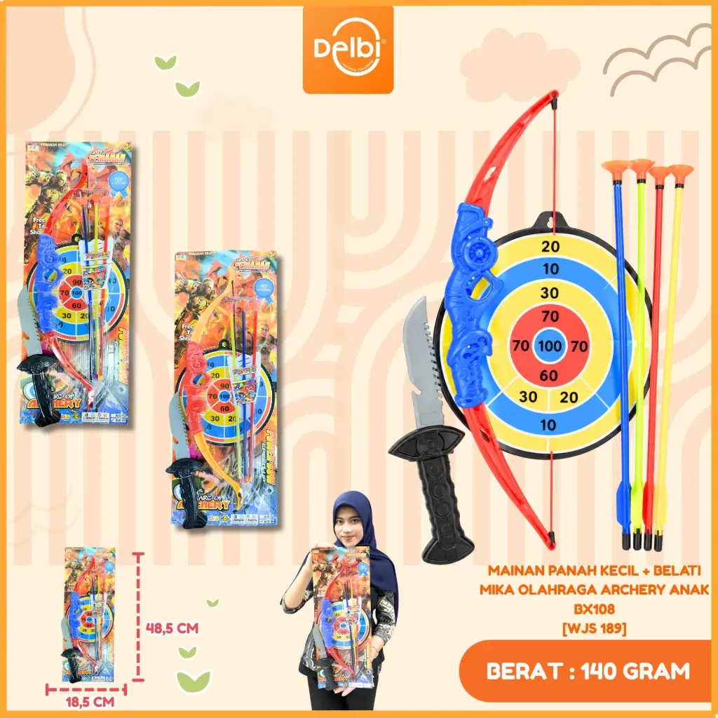 MAINAN PANAH KECIL + BELATI MIKA OLAHRAGA ARCHERY ANAK PLASTIK PE BX108