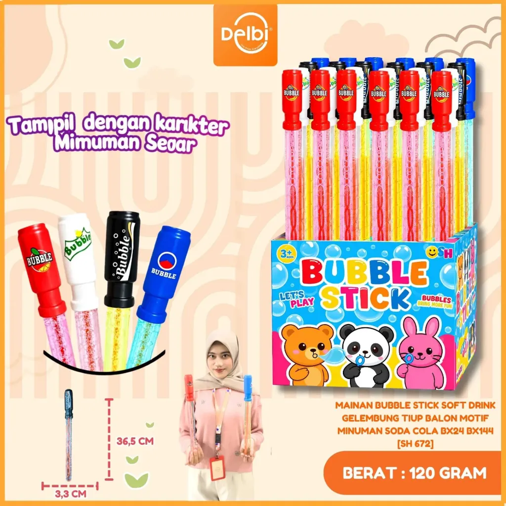 MAINAN BUBBLE STICK SOFT DRINK GELEMBUNG TIUP BALON MOTIF MINUMAN SODA COLA BX24 BX144