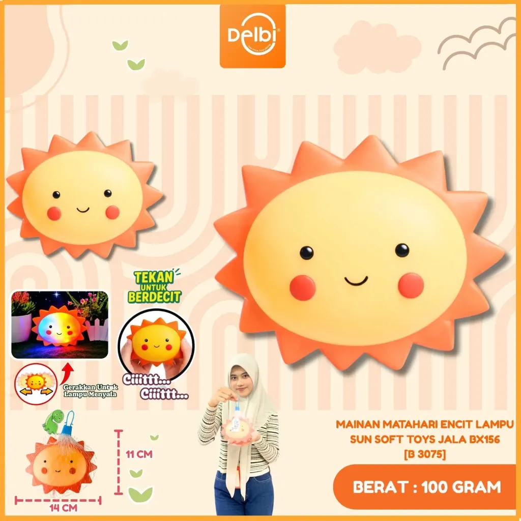 MAINAN MATAHARI ENCIT LAMPU SUN SOFT TOYS JALA BX156