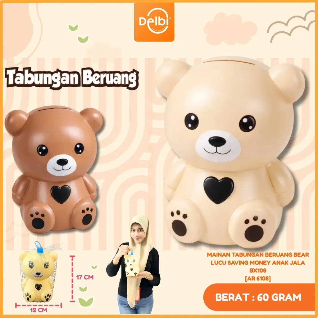 MAINAN TABUNGAN BERUANG BEAR LUCU SAVING MONEY ANAK JALA BX108