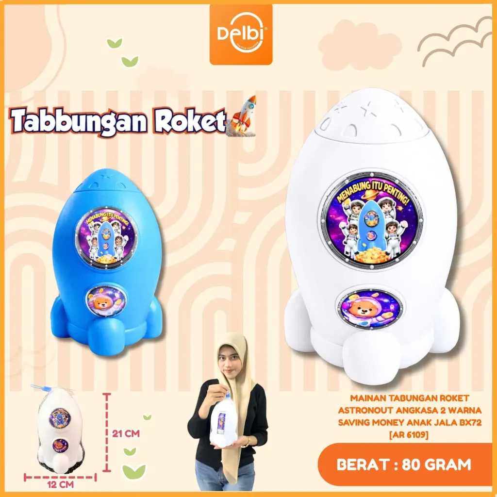 MAINAN TABUNGAN ROKET ASTRONOUT ANGKASA 2 WARNA  SAVING MONEY ANAK JALA BX72