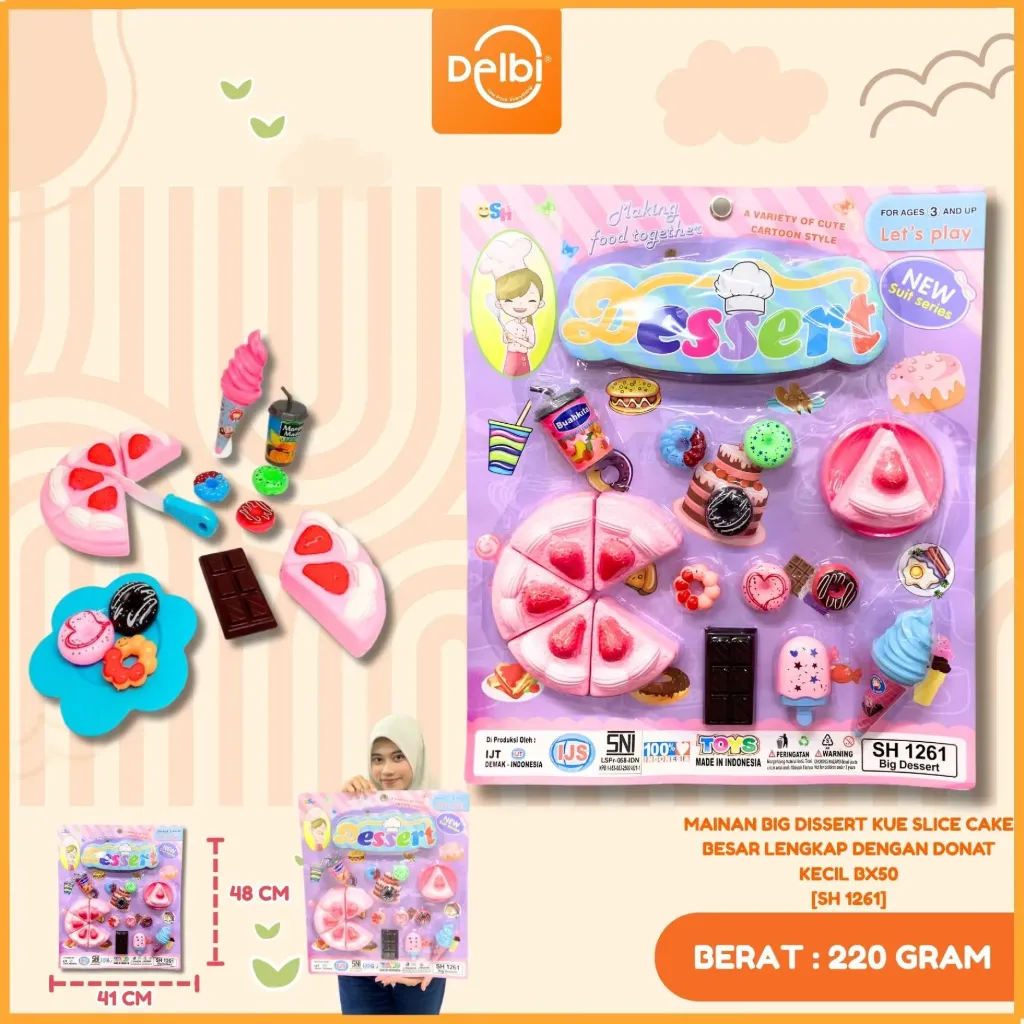 MAINAN BIG DISSERT KUE SLICE CAKE BESAR LENGKAP DENGAN DONAT KECIL BX50