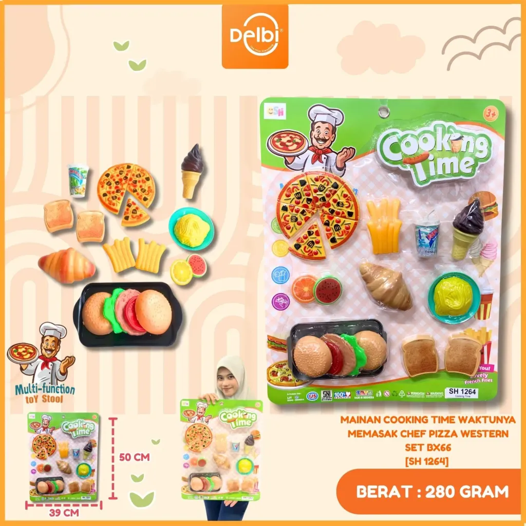 [SH 1264] MAINAN COOKING TIME WAKTUNYA MEMASAK CHEF PIZZA WESTERN SET BX66