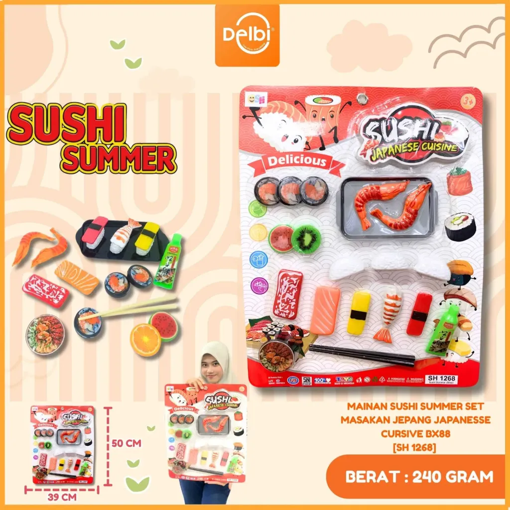 MAINAN SUSHI SUMMER SET MASAKAN JEPANG JAPANESSE CURSIVE BX88