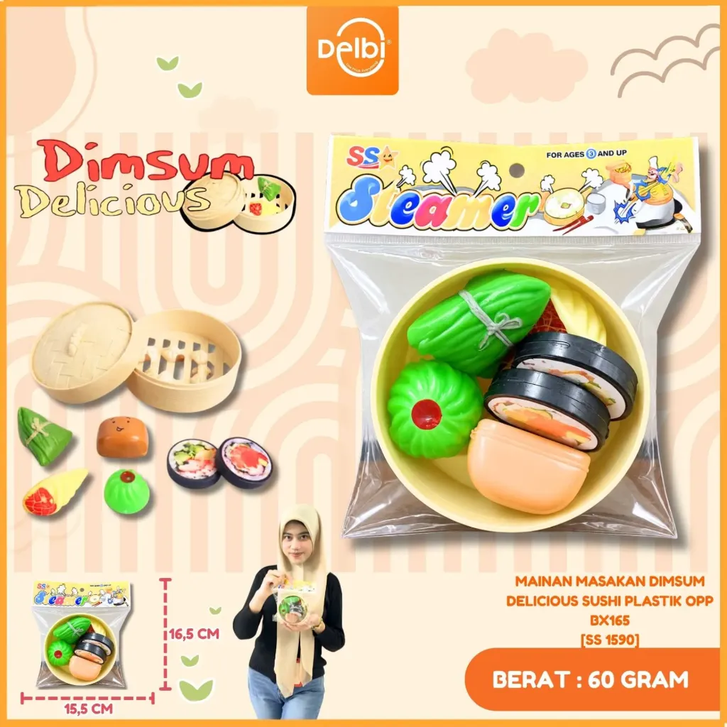 MAINAN MASAKAN DIMSUM DELICIOUS SUSHI PLASTIK OPP BX165