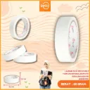 LAKBAN DUA SISI DOUBLE TAPE 24x10M ISOLASI PUTIH KERAJINAN BX144
