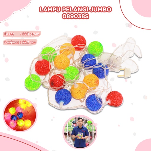 [089038S] LAMPU PELANGI JUMBO 16P