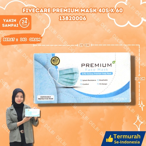 [13820006] FIVECARE PREMIUM MASK 40S X 60