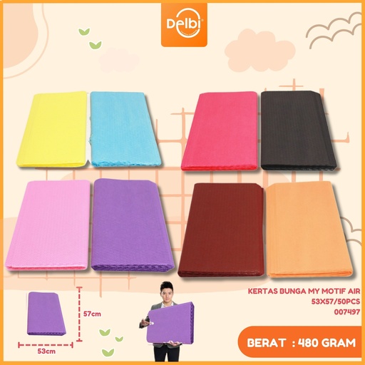 [007497] KERTAS BUNGA MY MOTIF AIR 53X57/50PCS