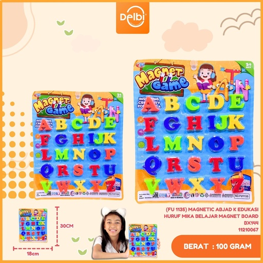 [11210067] (FU 1135) MAGNETIC ABJAD K EDUKASI HURUF MIKA BELAJAR MAGNET BOARD BX144