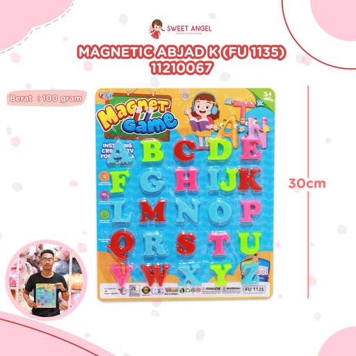 [11210067] (FU 1135) MAGNETIC ABJAD K EDUKASI HURUF MIKA BELAJAR MAGNET BOARD BX144