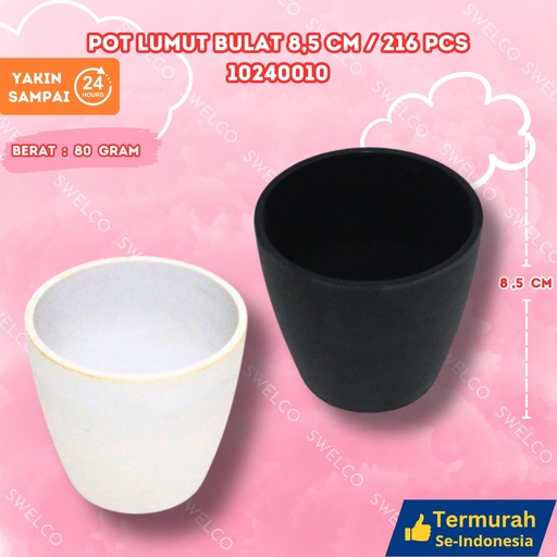 [10240010P5] POT LUMUT BULAT 8,5CM/216PCS