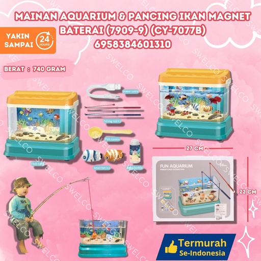 [6958384601310] (CY-7077B) MAINAN AQUARIUM n PANCING IKAN MAGNET BATERAI (7909-9) ISI 24PCS BX24