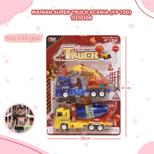[11210109] (FP 720) MAINAN SUPER TRUCK SCANIA MOBIL PROYEK MIKA SET KECIL BX30
