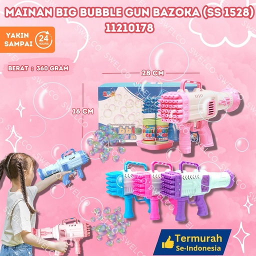 [11210178] (SS 1528) MAINAN BIG BUBBLE GUN BAZOKA BUSA TEMBAK BERBUSA PISTOL BX44