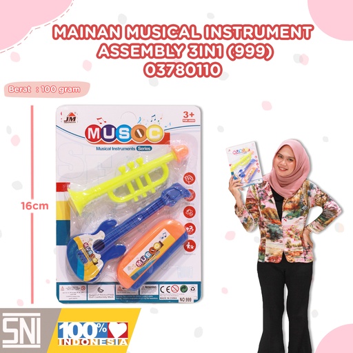 [03780110] (999) MAINAN MUSICAL INSTRUMENT ASSEMBLY 3IN1 ISI 168PCS BX168