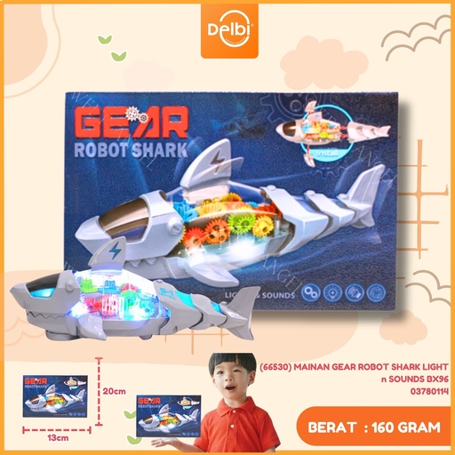 [03780114] (66530) MAINAN GEAR ROBOT SHARK LIGHT n SOUNDS BX96