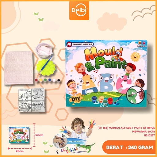 [11210257] (SH 163) MAINAN ALFABET PAINT ISI 78PCS MEWARNAI BX78