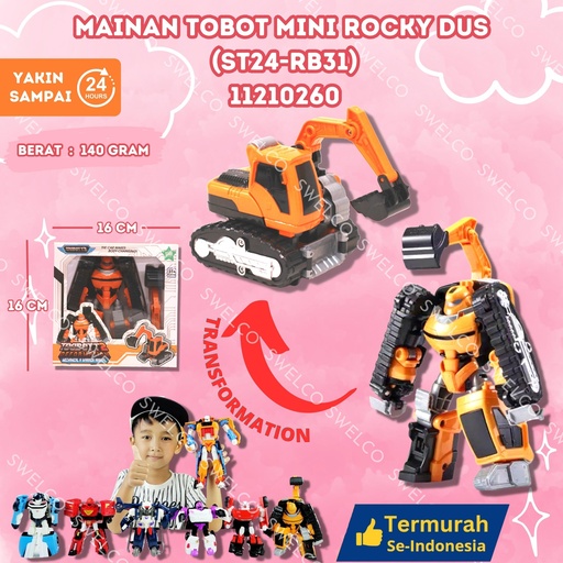 [11210260] (ST24-RB31) MAINAN TOBOT MINI ROCKY DUS ISI 148PCS ROBOT MOBIL BX148