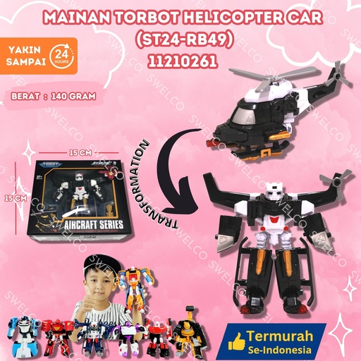 [11210261] (ST24-RB49) MAINAN TORBOT HELICOPTER CAR ISI 148PCS ROBOT DUS MOBIL BX148