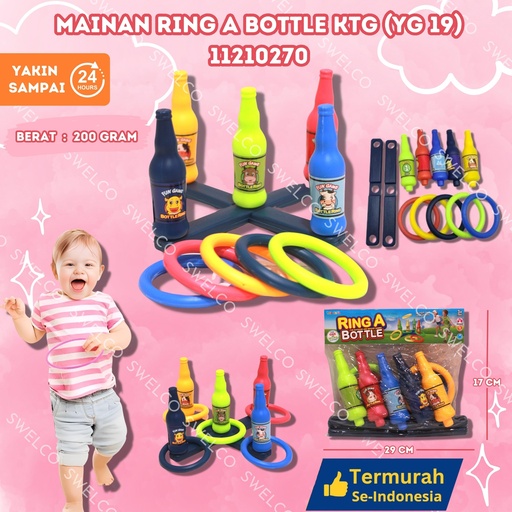 [11210270] (YG 19) MAINAN RING A BOTTLE KTG ISI 48PCS LEMPAR BOLA STRATEGI CHALENGE GELANG BX48