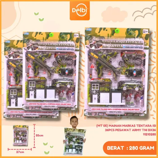 [11210285] (MT 05) MAINAN MARKAS TENTARA ISI 36PCS PESAWAT ARMY TNI BX36