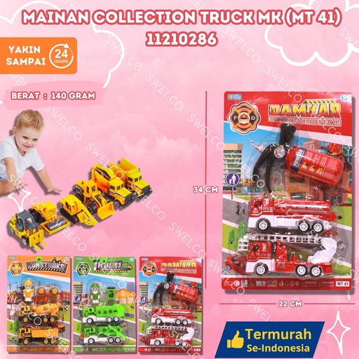 [11210286] (MT 41) MAINAN COLLECTION TRUCK MK ISI 56PCS TRUK KECIL MOBIL SET MIKA BX56