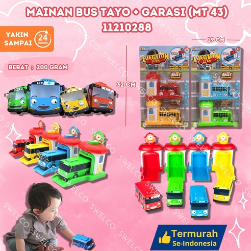 [11210288] (MT 43) MAINAN BUS TAYO + GARASI ISI 45PCS BX45