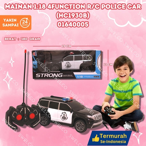 [01640005] (HC1930B) MAINAN 118 4FUNCTION R/C POLICE CAR ISI 72PCS BX72