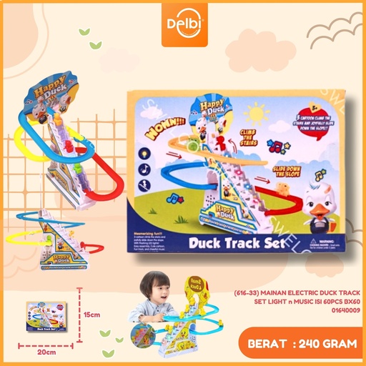 [01640009] (616-33) MAINAN ELECTRIC DUCK TRACK SET LIGHT n MUSIC ISI 60PCS BX60