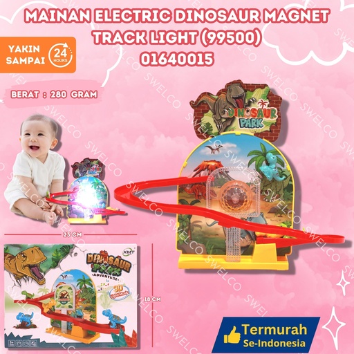 [SLM0871272] (99500) MAINAN ELECTRIC DINOSAUR MAGNET TRACK LIGHT ISI 96PCS BX96
