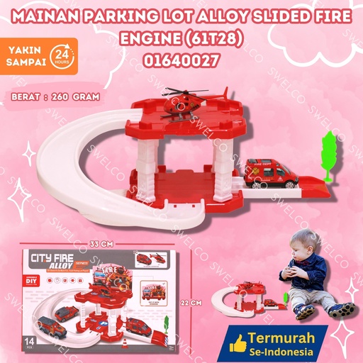 [01640027] (61T28) MAINAN PARKING LOT ALLOY SLIDED FIRE ENGINE ISI 72PCS BX72