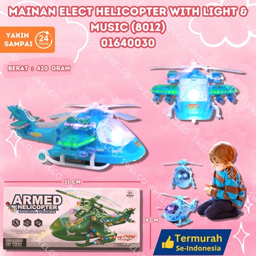 [01640030] (8012) MAINAN ELECT HELICOPTER WITH LIGHT n MUSIC ISI 48PCS BX48