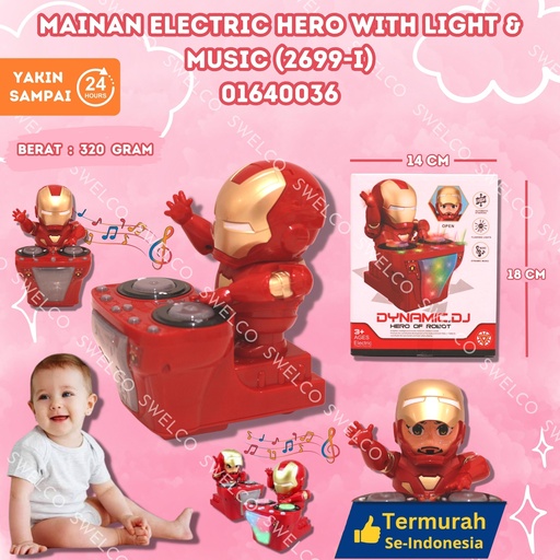 [SLK8934273] (2699-I) MAINAN ELECTRIC HERO WITH LIGHT n MUSIC ISI 60PCS LAMPU MUSIK DUS MARVE; MARVEL BX60