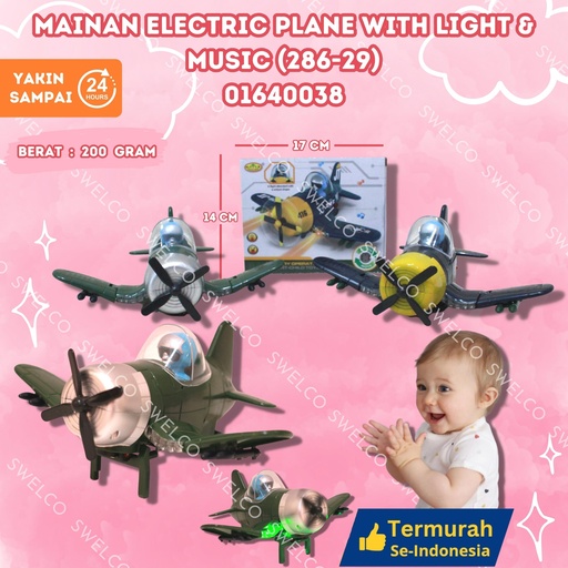 [01640038] (286-29) MAINAN ELECTRIC PLANE WITH LIGHT n MUSIC ISI 108PCS BX108