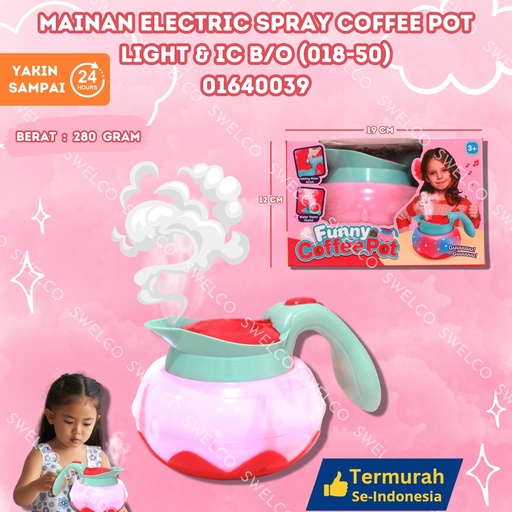 [01640039] (018-50) MAINAN ELECTRIC SPRAY COFFEE POT LIGHT n IC B/O ISI 72PCS BX72